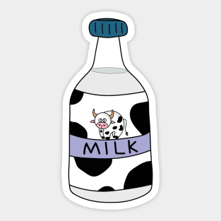 Cute bottle of milk with stains Sticker